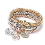 3 PCS Set Heart Lock Key Music Sign Charm...