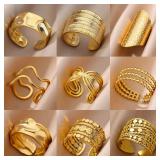 Stainless Steel Chunky Wide Rings For Women...