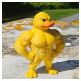 1pc Muscle Duck Statue - 3D Desktop Decor, Cute...