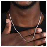 3mm Men's Cuban Chain Necklace Simple Stainless...