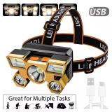 Powerful Rechargeable Head Flashlight for...