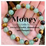 Money Good Luck Bracelet Green Aventurine Tiger...