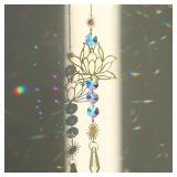 1PcMetalLotusandArtificial Crystal Suncatcher...
