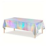 1pc, Laser Rainbow Theme Party Tablecloth,...