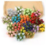 12PCs/lot Mini Artificial Rose Flowers Bouquet...