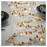10M 100LEDs Golden Tiny Leaves Fairy Light...
