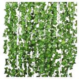 12 Pack 84 Feet Fake Ivy Leaves Artificial...