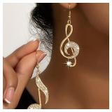 Exquisite Rhinestone Music Symbol Pendant Drop...