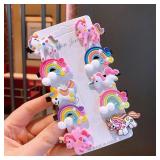 10PCS/Set New Girls Cute Cartoon Unicorn Hair...