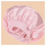 1pc Women's Solid Color Satin Wide-Brimmed...