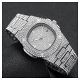 Luxury Full Diamond Men's Stainless Steel...