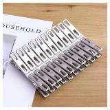 20pcs Stainless Steel Flat Mouth Clothespins,...