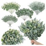 20pcs Artificial Mixed Eucalyptus Leaves Stems...