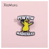 Pew Pew Madafakas! Cute Chicken Enamel Pins...