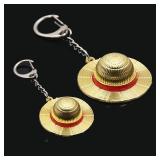 Classic Anime Keychain Straw Hat Pendant Metal...