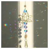 1PcMetalLotusandArtificial Crystal Suncatcher...
