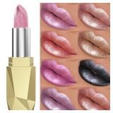 Glitter lipstick hydrating red pink sparkling...