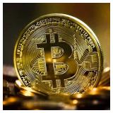Gold Plated Bitcoin Coin Collectible Art...