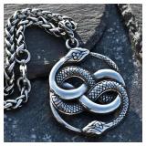 Punk Double Ouroboros Pendant Gothic Animal...