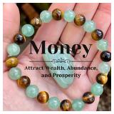 Money Good Luck Bracelet Green Aventurine Tiger...
