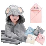 Coral Velvet Cape Bath Towel Newborn Bath Wrap...