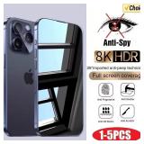 5PCS Anti-Spy Glass for iPhone 15 14 13 12 11...