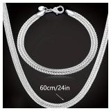 925 Sterling silver plated 6mm Soft Snake Bone...