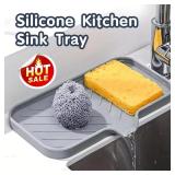 Silicone Faucet Mat Kitchen Sink Tray Soap...