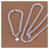 925 Sterling silver plated 4mm Round Box Chain...