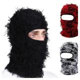 Balaclava Distressed Knitted Full Face Ski Mask...