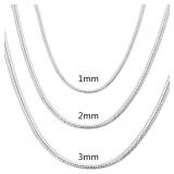 925 Sterling silver plated 3MM solid Snake...