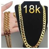 Special offer 18K gold Necklaces 925 Stamp...