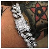 Luxury Iced Out Cuban Link Chain Bracelet for...