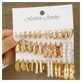 Fashion Geometric Hoop Earrings Set for Women...