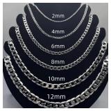 Men's 925 Sterling silver plated Necklace 6mm...