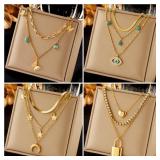 DIEYURO 316L Stainless Steel Butterfly Moon...