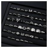 51pcs Gothic Punk Ring Set For Women Men...