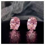 Huitan Simple Stud Earrings with Oval CZ for...