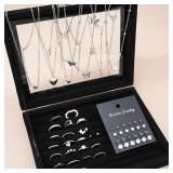 51 Pcs/Set Silver Color Chic Jewelry Set For...