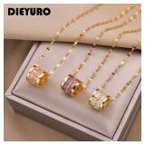 DIEYURO 316L Stainless Steel 3 Color Round...