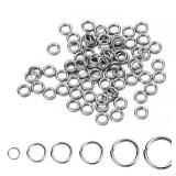 200Pcs Stainless Steel Split Ring Open Single...