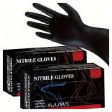 20/PCS Disposable Black Nitrile Gloves for...