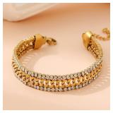 Yupsk 18K Gold Plated Stainless Steel Three...