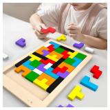 Colorful wooden puzzle toys Tangram Montessori...