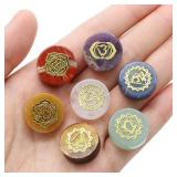 7pcs/Pack Round Shaped 7 Chakra Natural Stone...