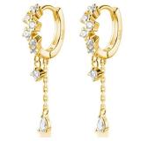 925 Sterling Silver CZ Hoop Earrings Dangle for...