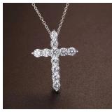 Hot 925 Sterling Silver Luxury Crystal Cross...