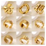 Gold Color Stainless Steel Delicate Flower...