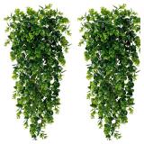 2 Pcs Artificial Hanging Plants Faux Eucalyptus...