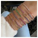 Luxury Color Cubic Zirconia Gold Color Tennis...